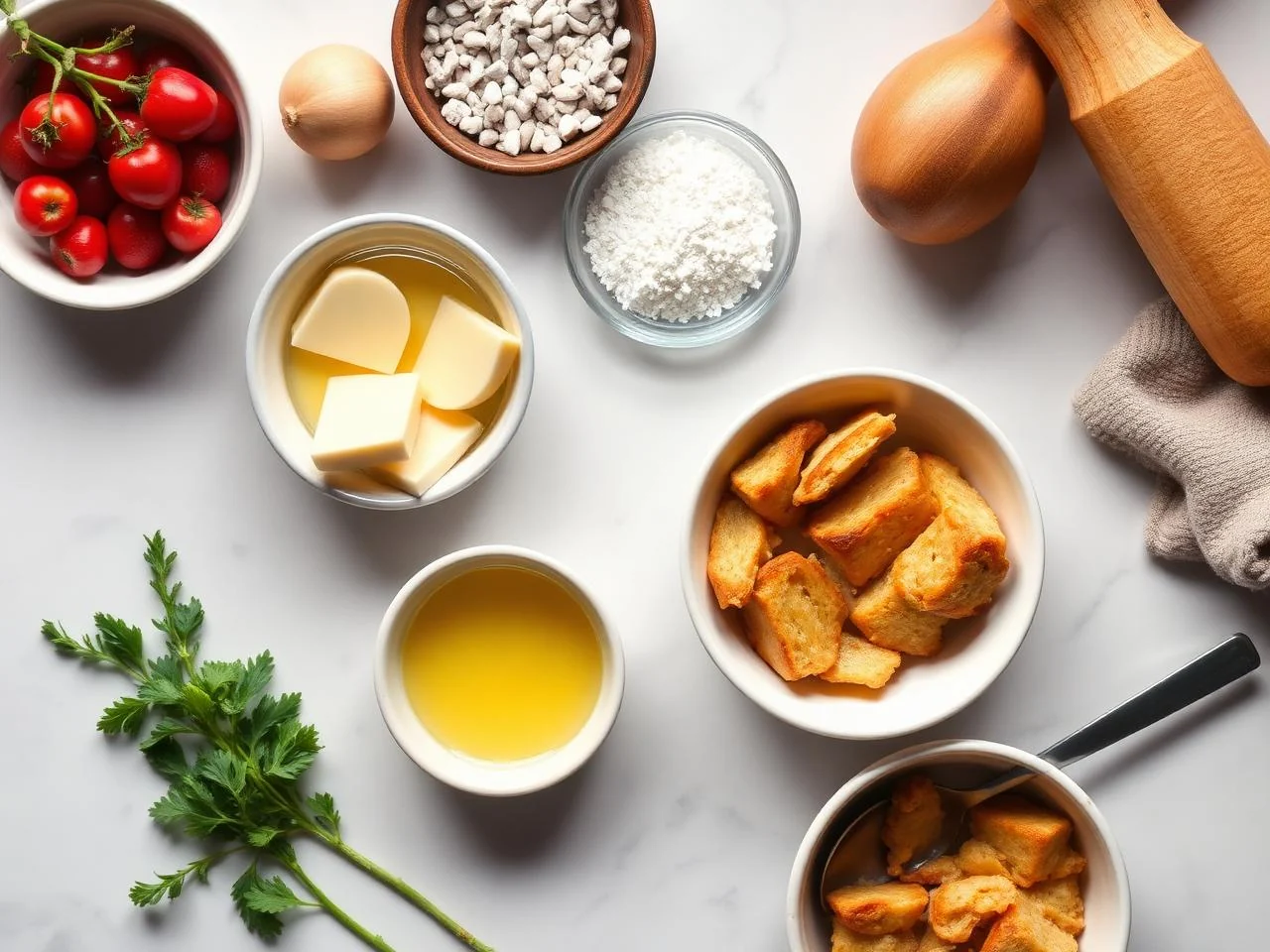 Ingredients for Breakfast Bread Pudding