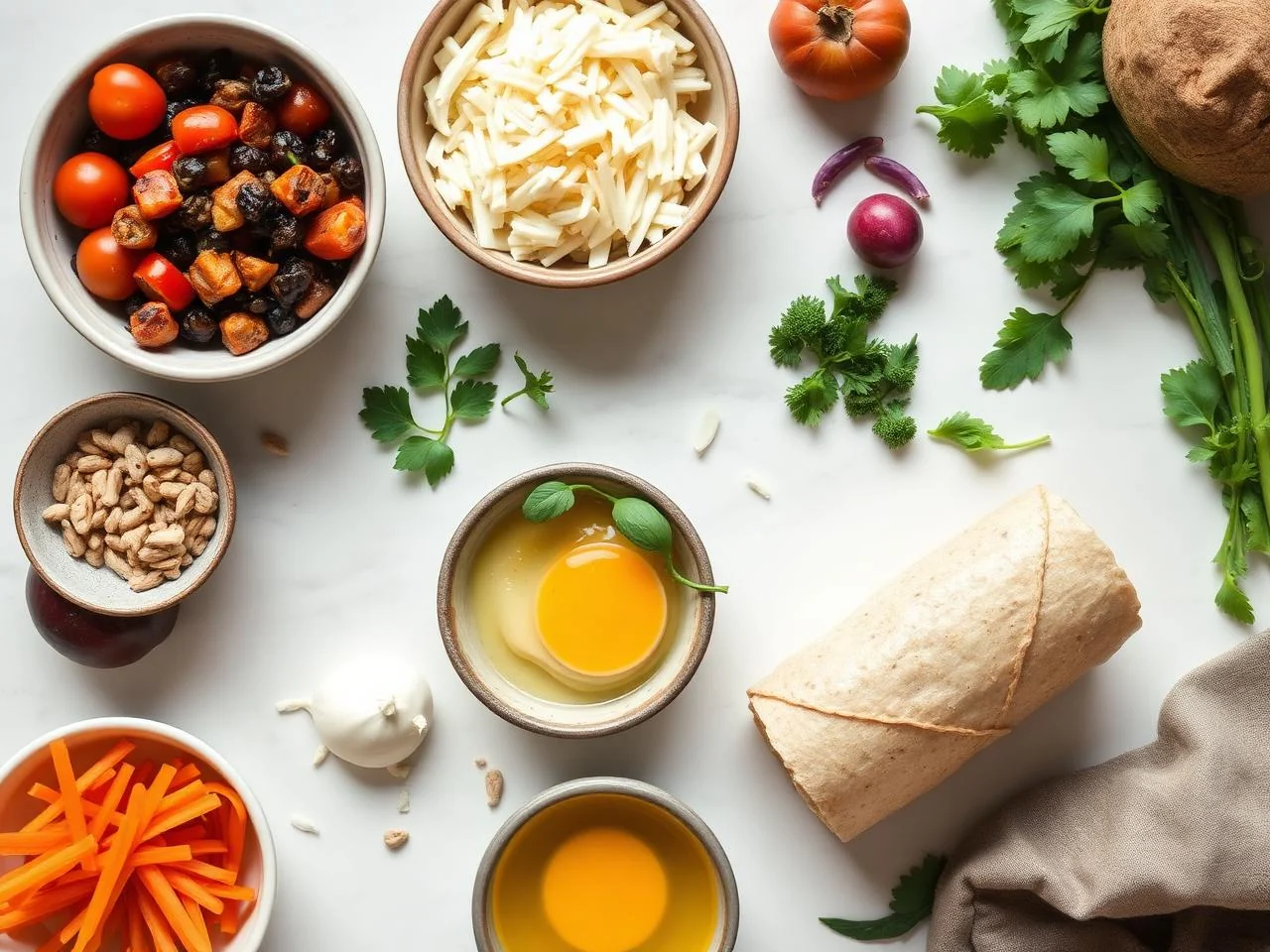 Ingredients for Breakfast Burrito