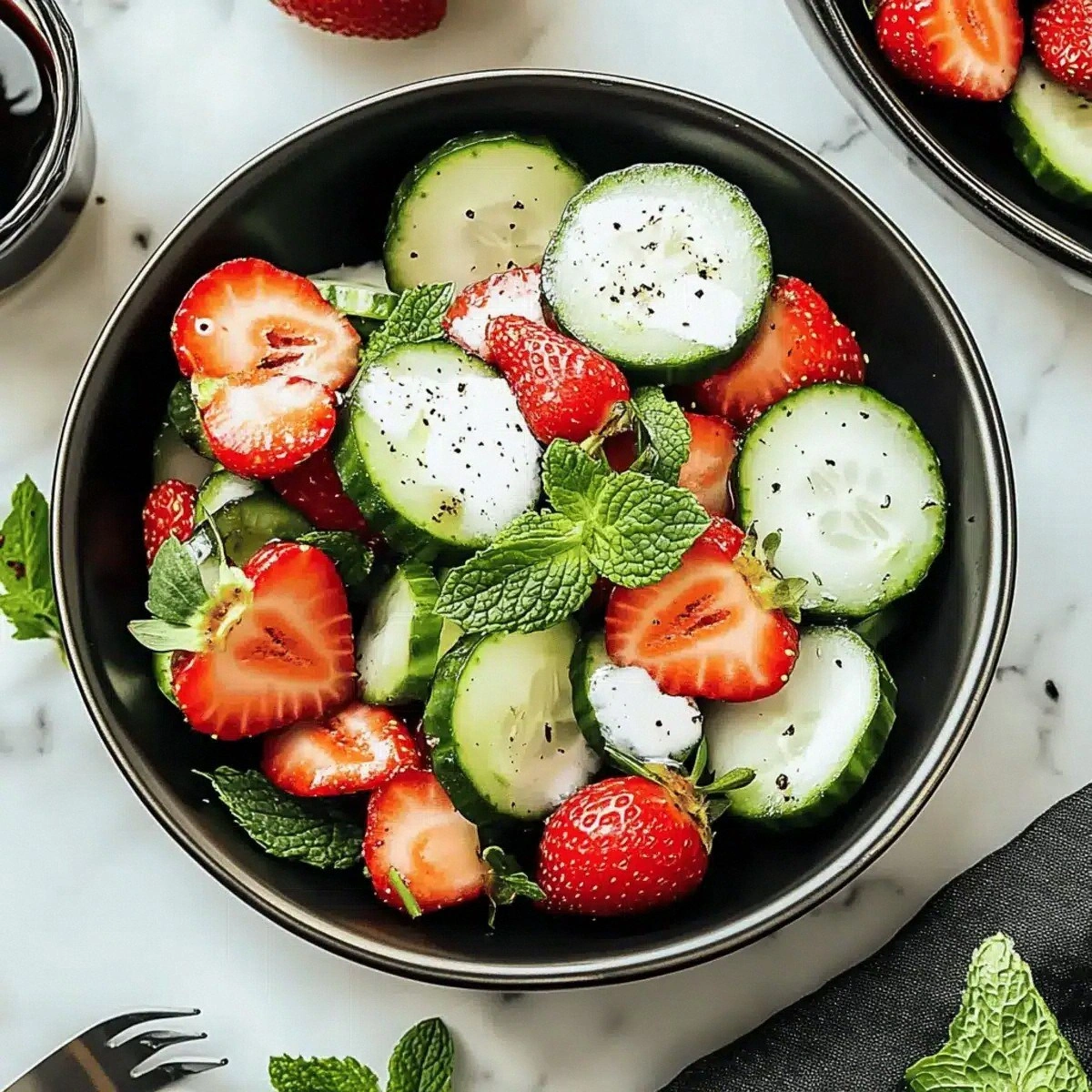 Bright and Crunchy Cucumber Strawberry Salad to Refresh You
