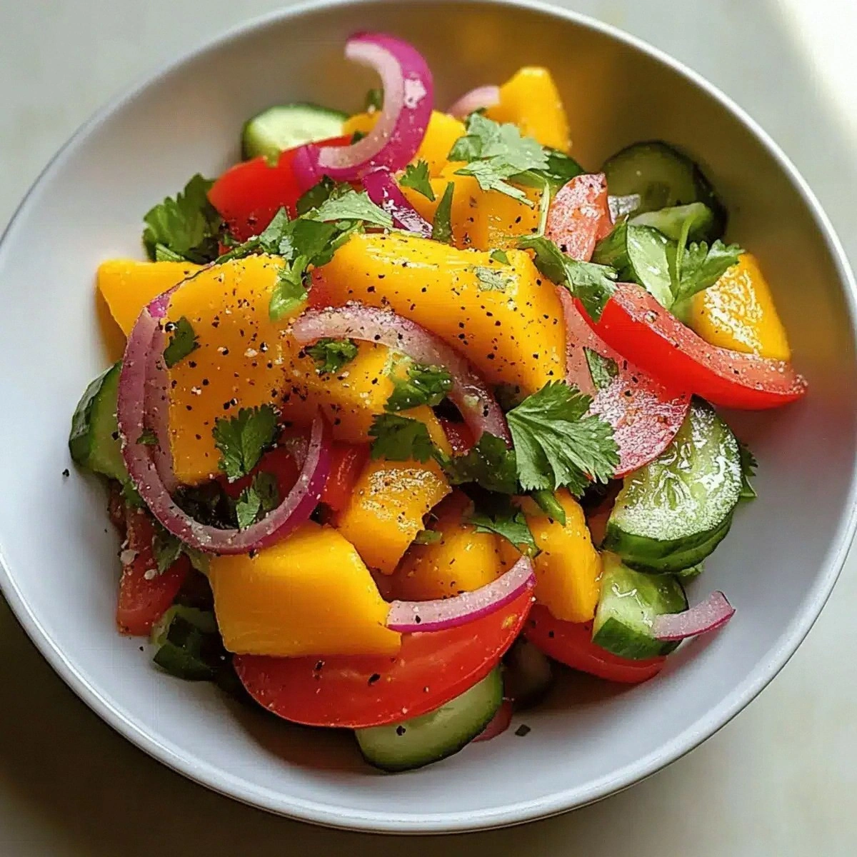 Bright Mango Salad Recipe with Zesty Lime Dressing Delight