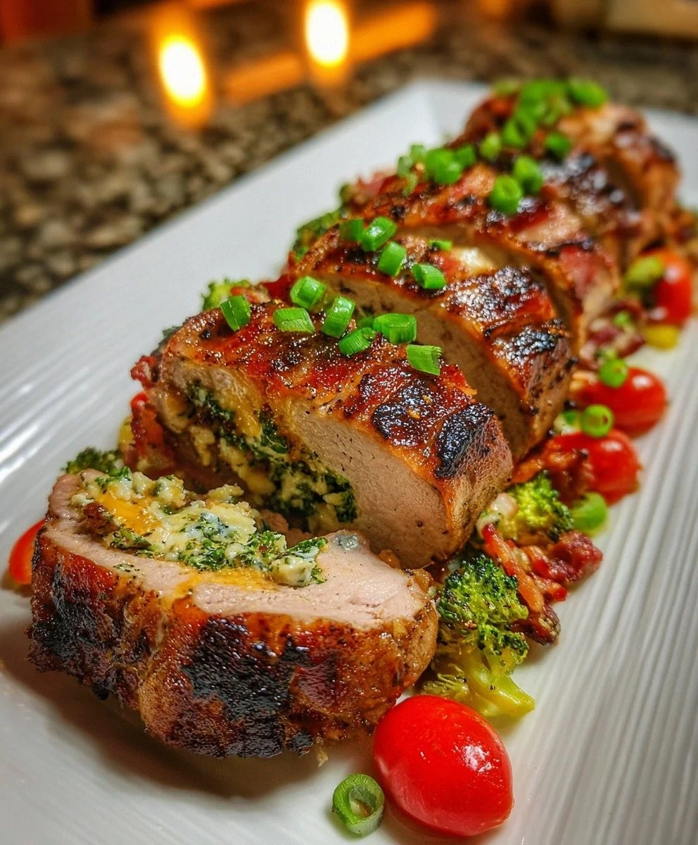 Broccoli Cheese Stuffed Pork