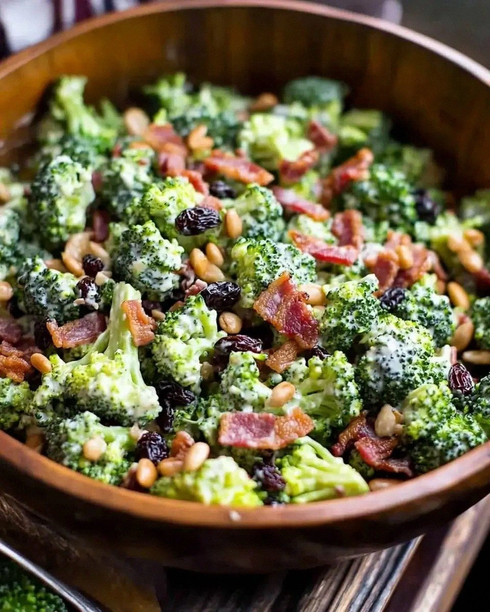 Broccoli Salad with Bacon and Raisins Recipe is delicious!