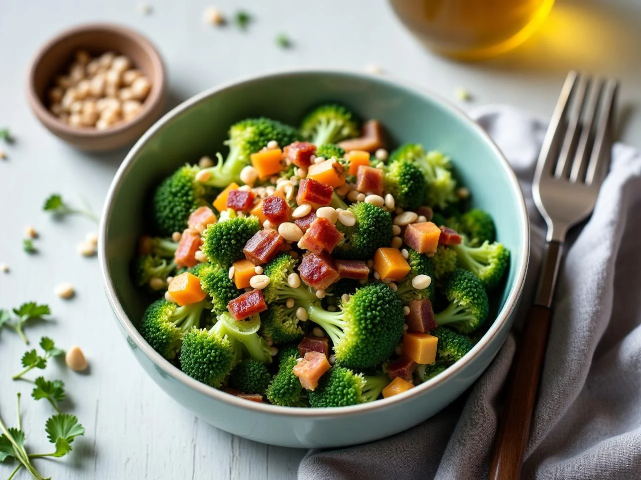 Broccoli Slaw with Bacon and Sunflower Seeds