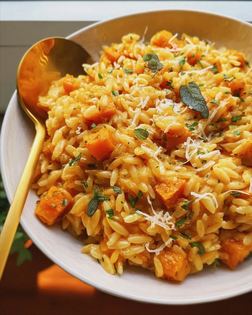 Brown butter Butternut squash & sage orzo