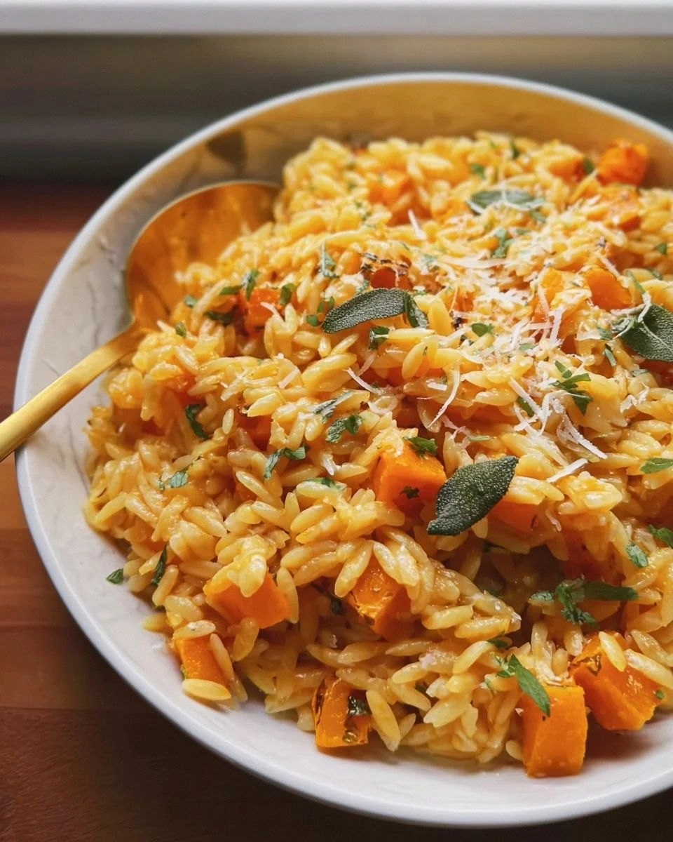 Brown butter Butternut squash & sage orzo