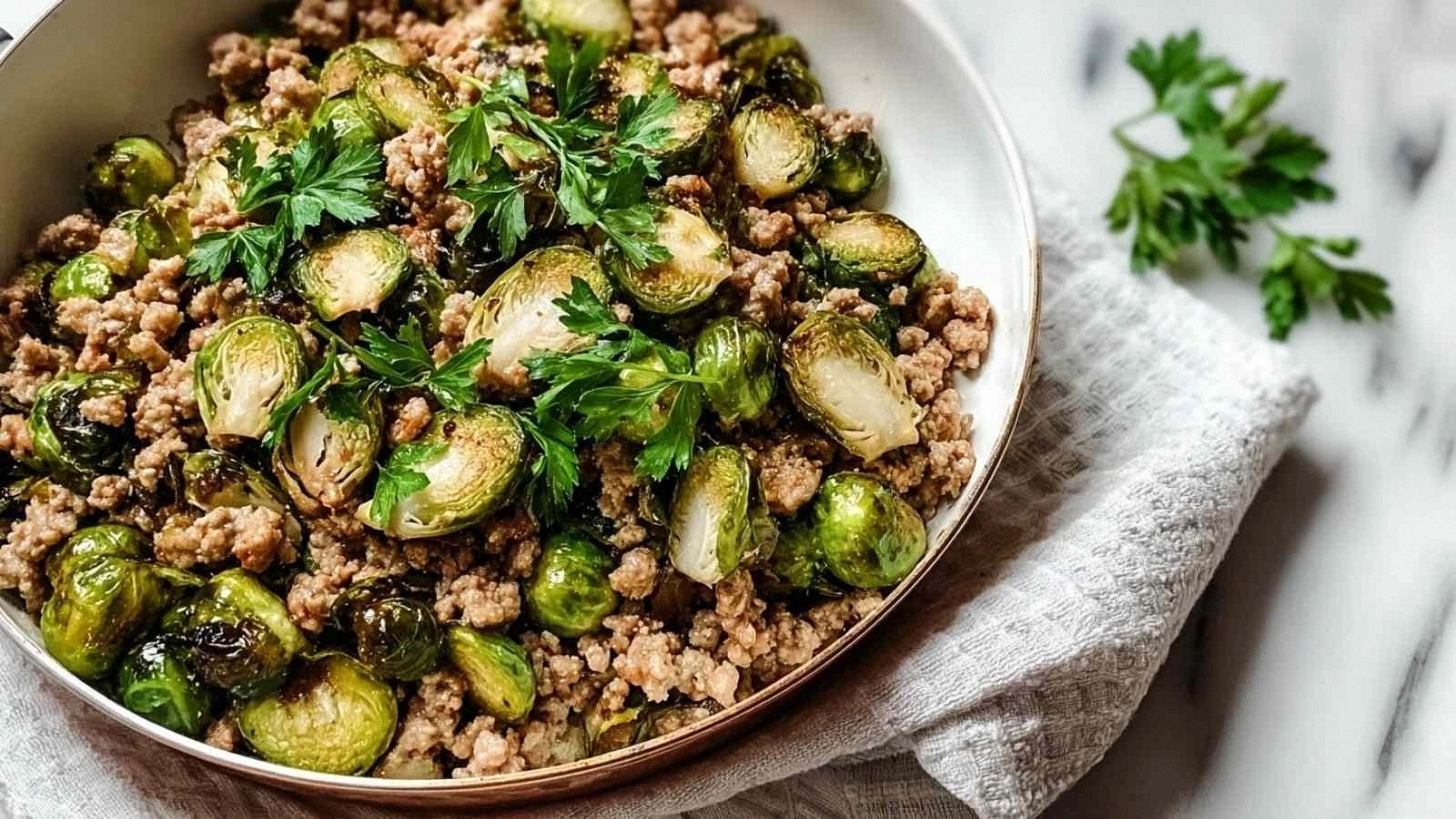 Brussels Sprouts Ground Turkey