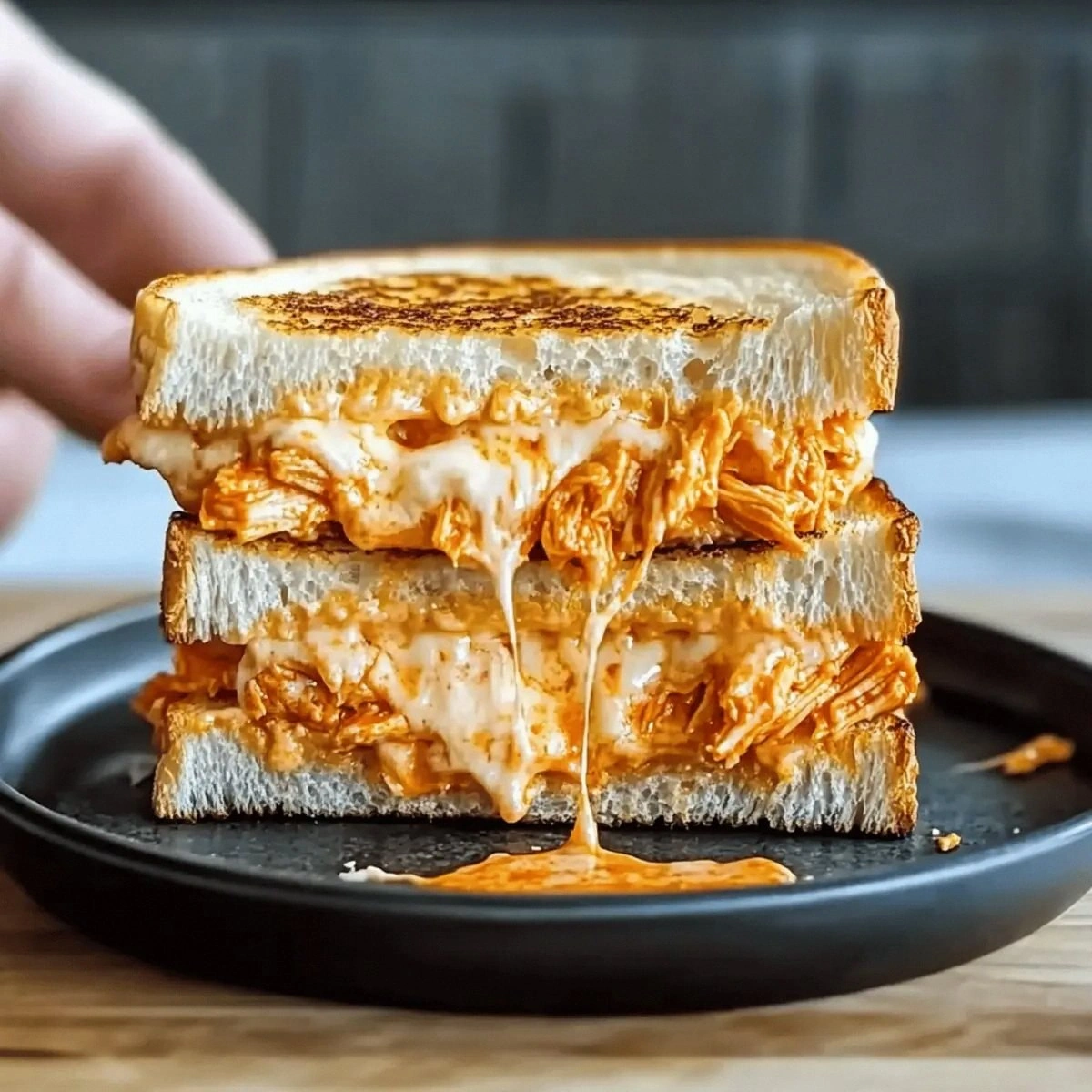 Buffalo Chicken Grilled Cheese Sandwich for a Spicy Comfort Fix