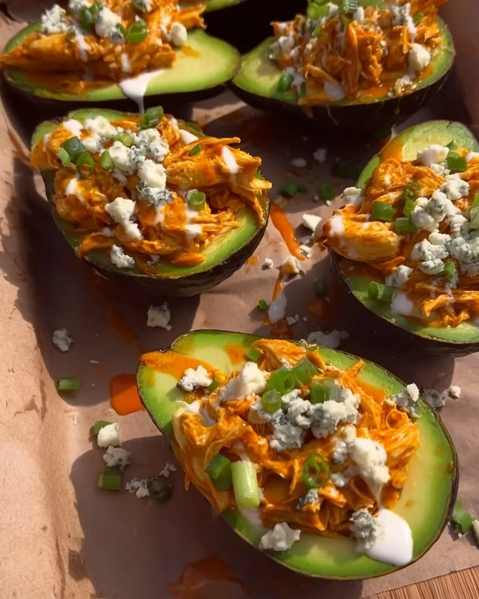 Buffalo Chicken Stuffed Avocados