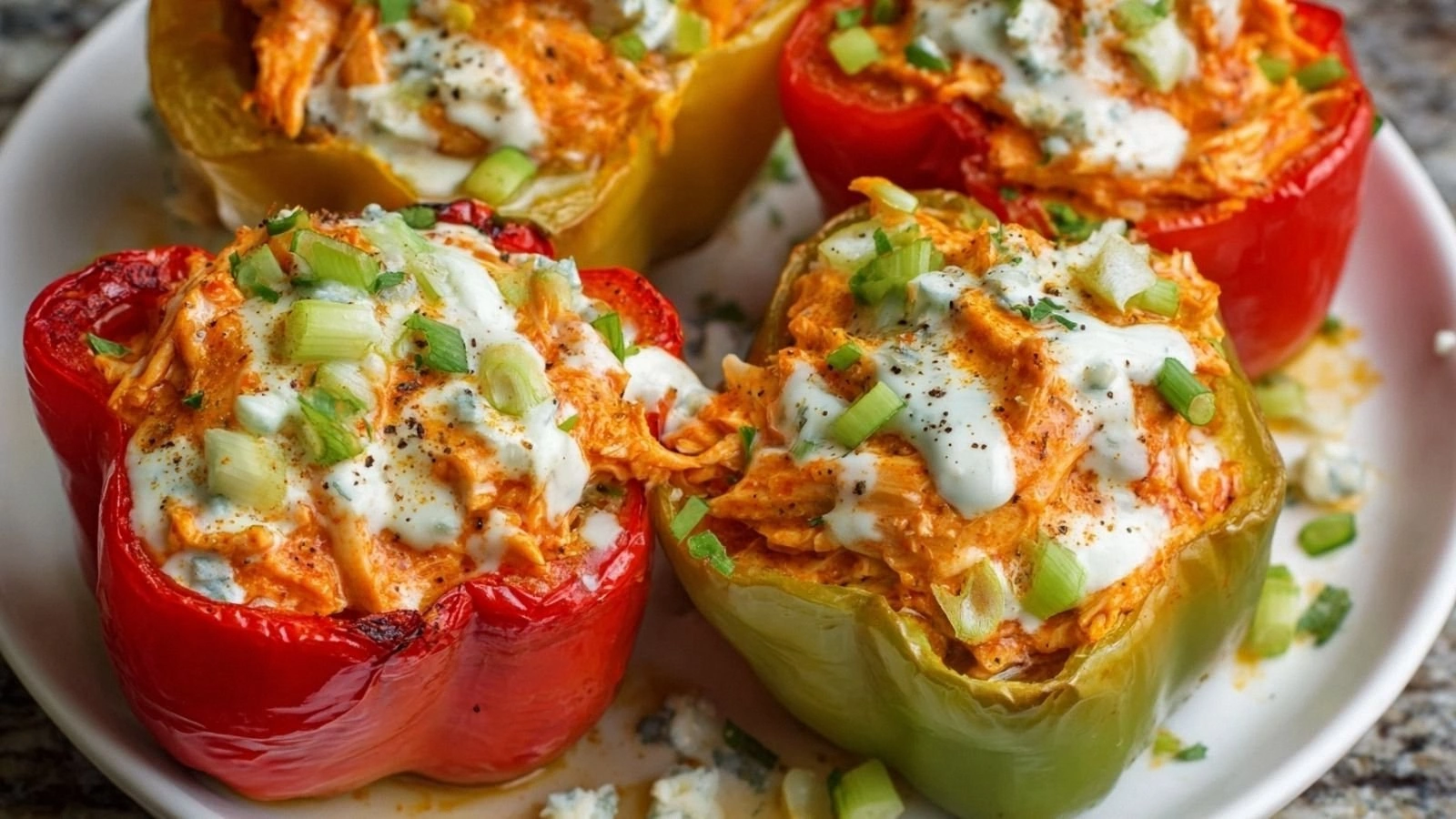 Buffalo Chicken Stuffed Pepper