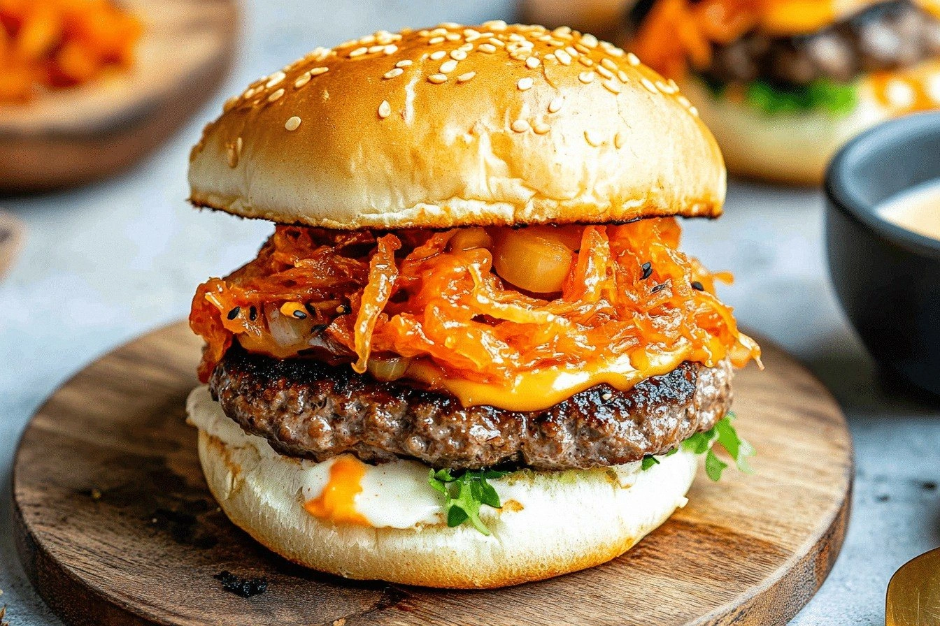 Bulgogi Kimchi Burger with Kor