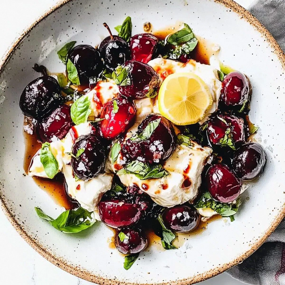Burrata with Brown Butter, Lemon, and Cherries: Summer Bliss