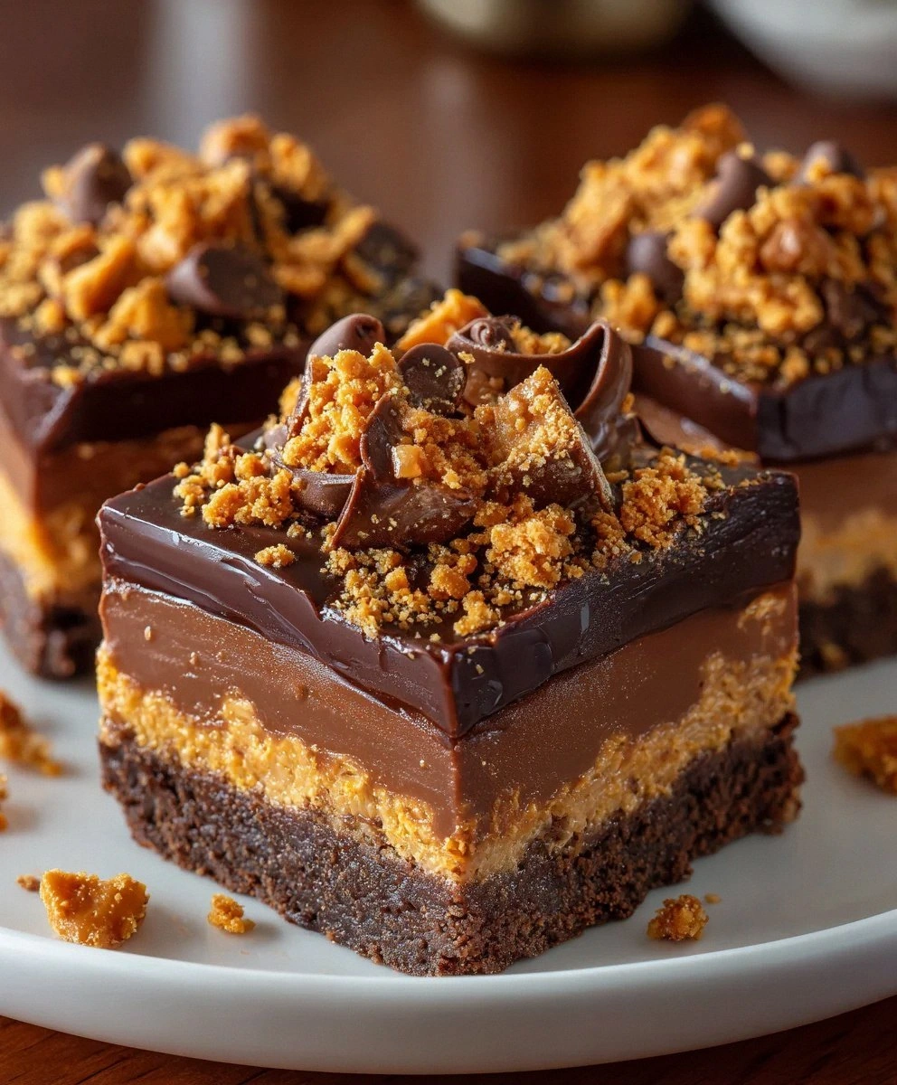 Butterfinger chocolate fudge squares