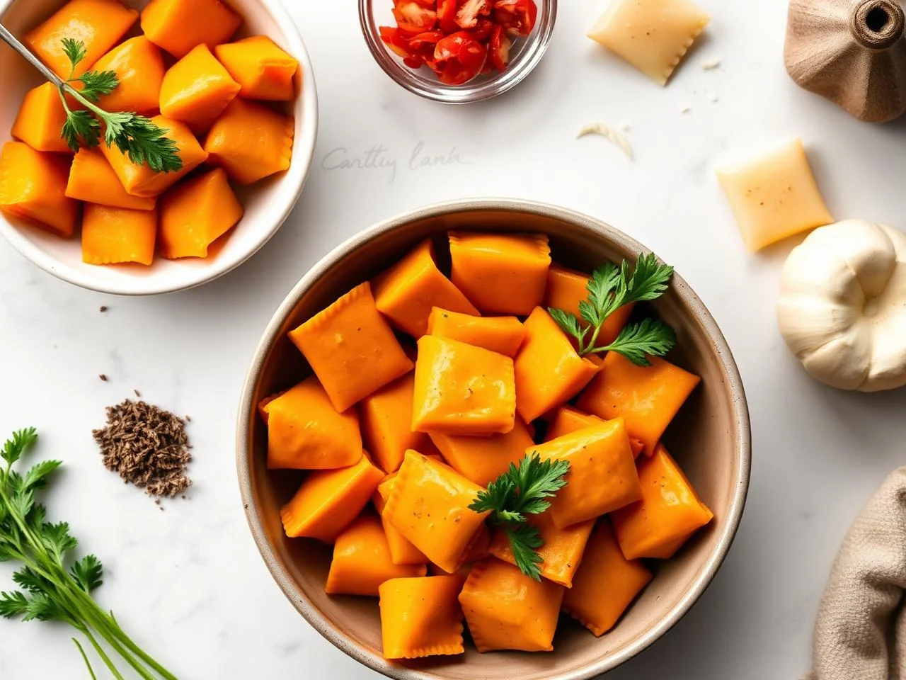 Ingredients for Butternut Squash Ravioli
