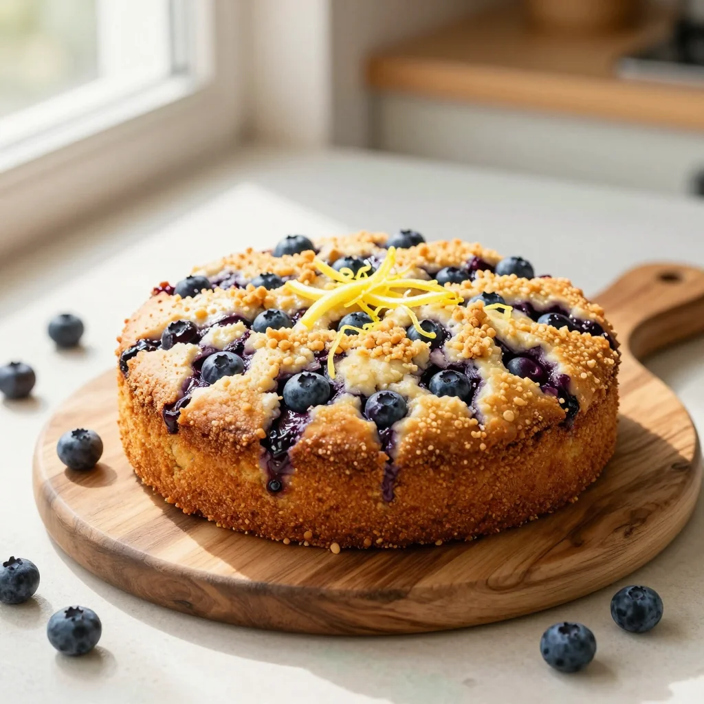 Lemon Blueberry Coffee Cake with Crumb Topping
