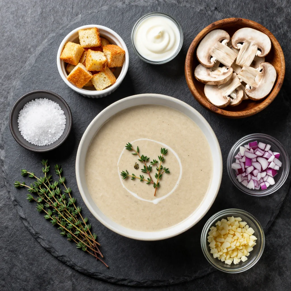 Ingredients for Creamy Mushroom Soup