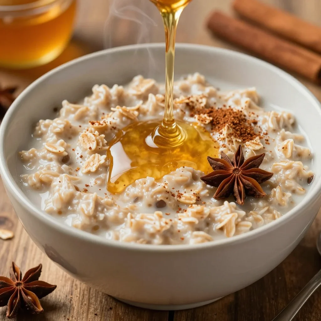 Warm Spiced Chai Oatmeal with Honey for Cozy Vibes
