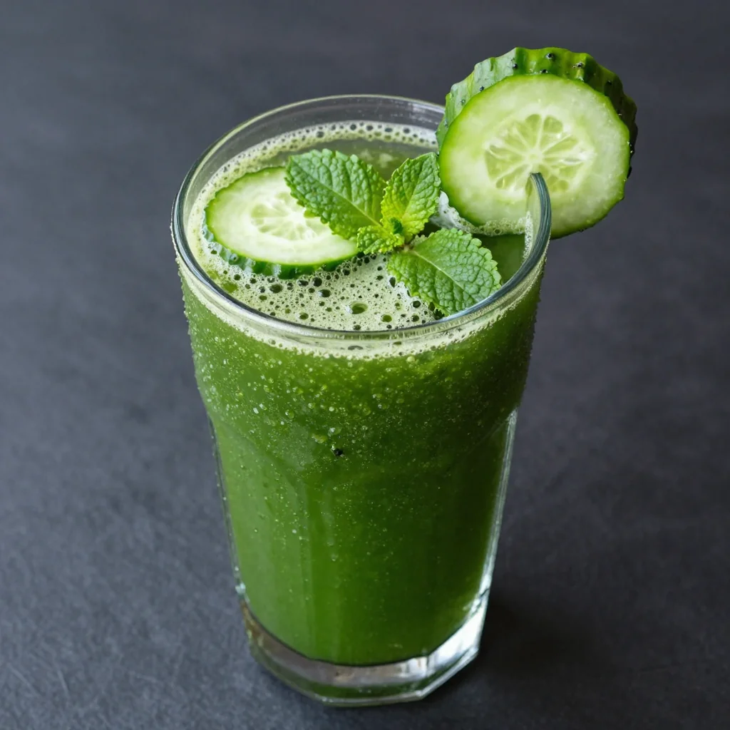 Detox Green Juice With Cucumber And Mint