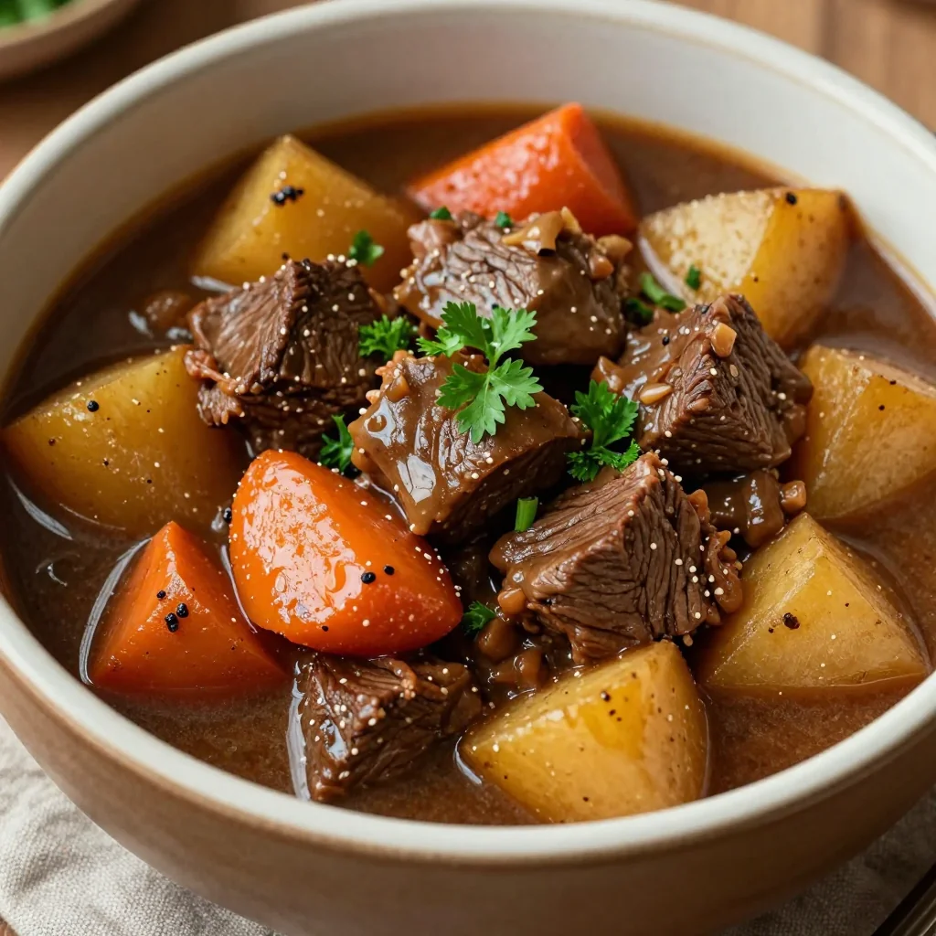 batch cooking slow cooker beef and root vegetable stew for easy dinners