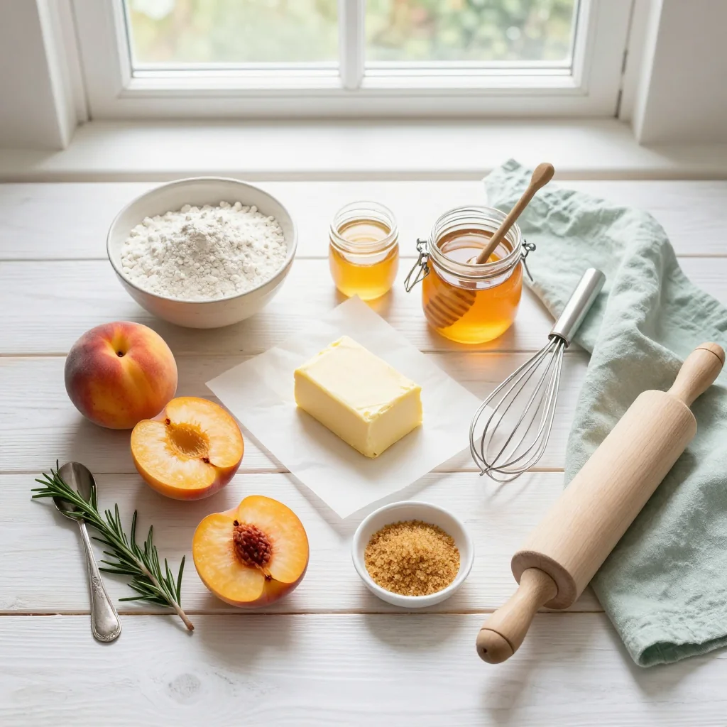All ingredients for Fresh Peach Galette