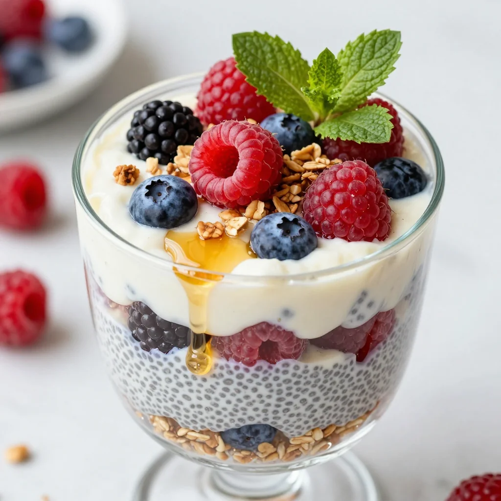 New Year Reset Chia and Berry Parfait for Breakfast