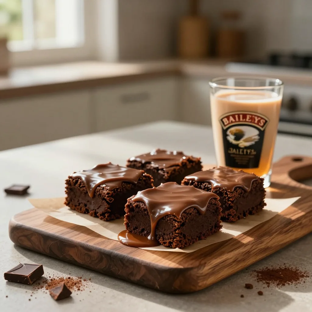 Irish Cream Brownies with Baileys Ganache