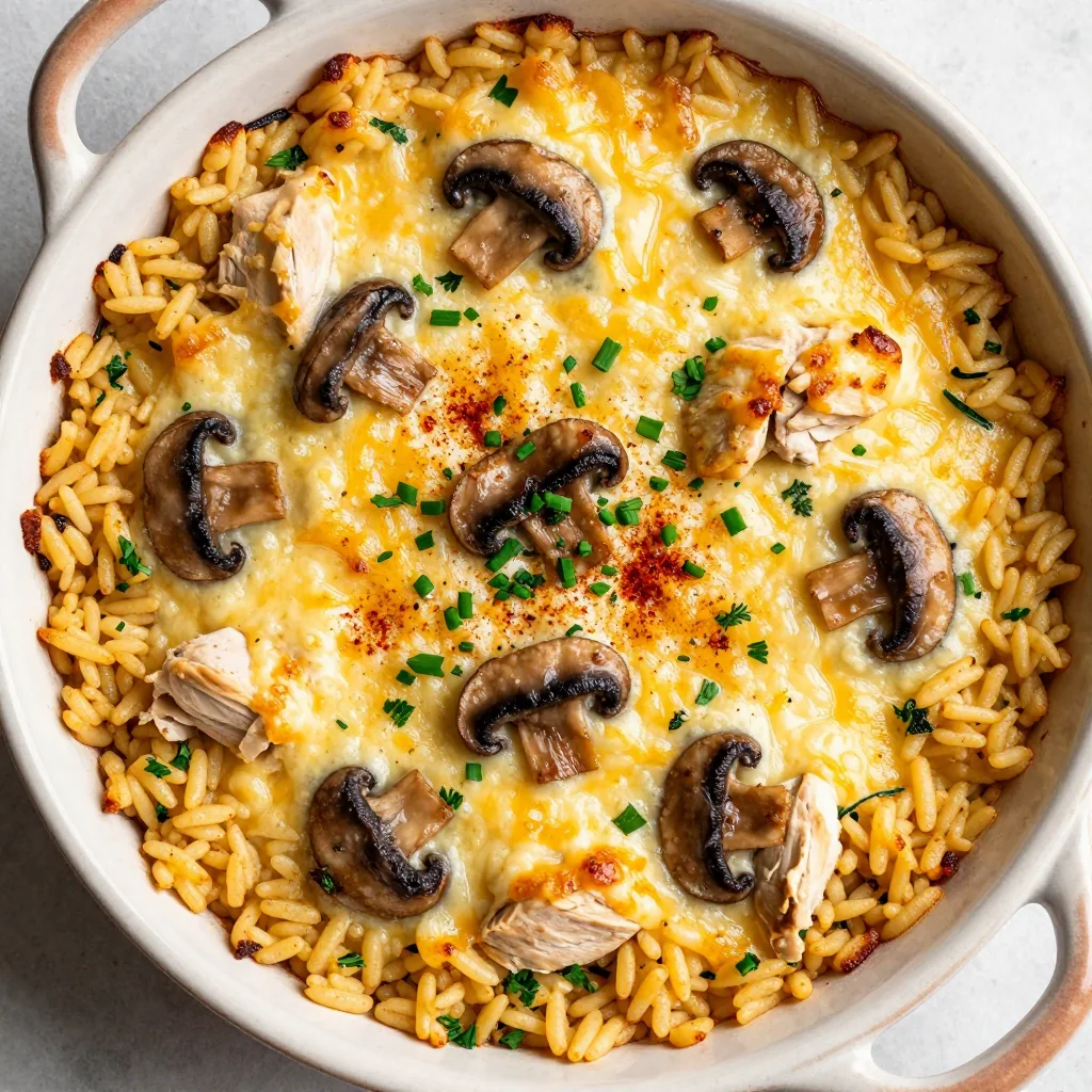Cozy Creamy Chicken And Wild Rice Casserole With Mushrooms Dinner