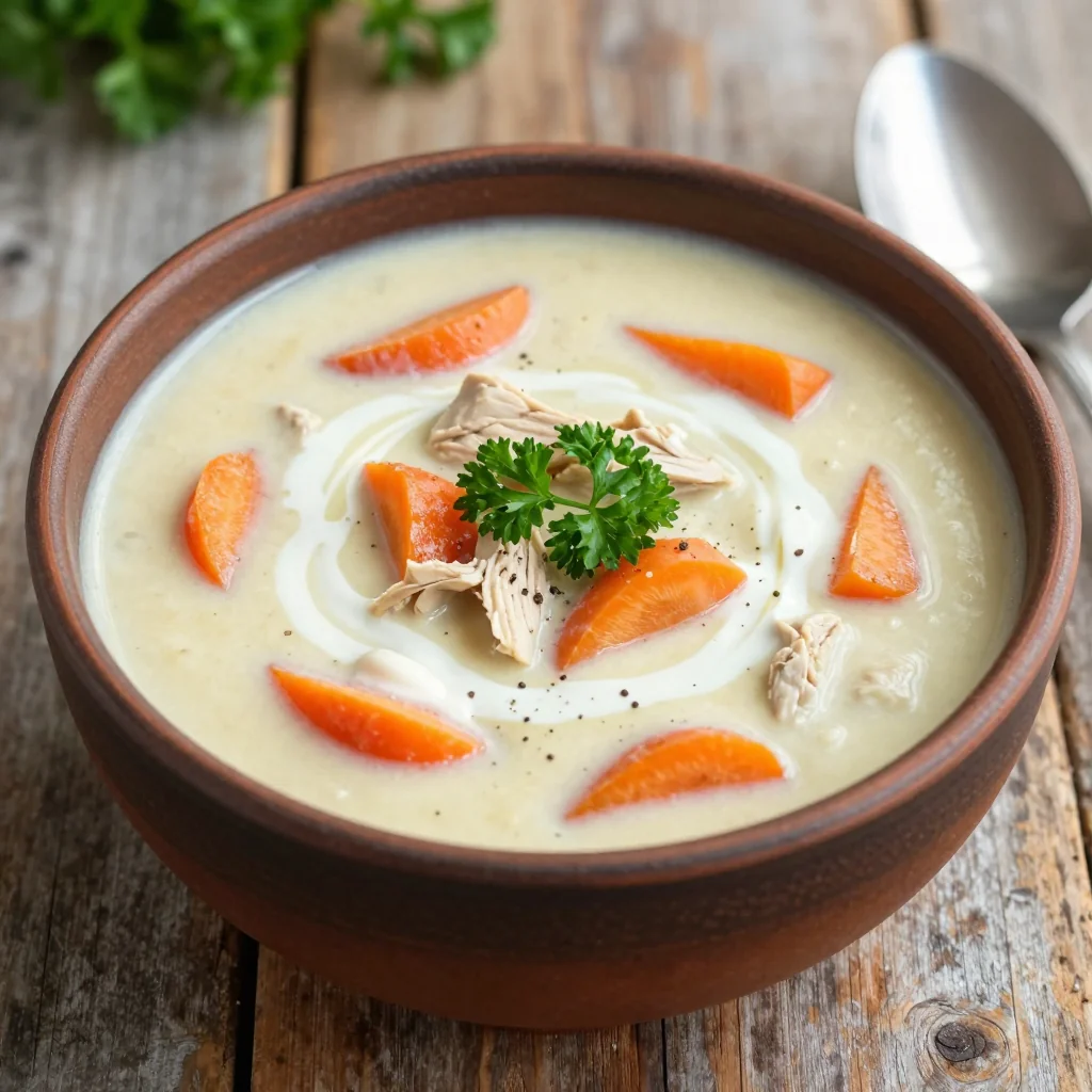 creamy slow cooker chicken and carrot soup for warm family dinners