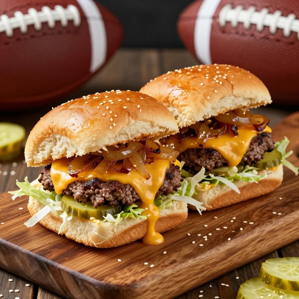 Football Party Sliders With Hawaiian Rolls