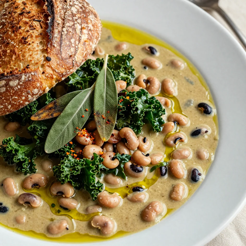 New Year's Day Lucky Black-Eyed Peas and Sage Soup