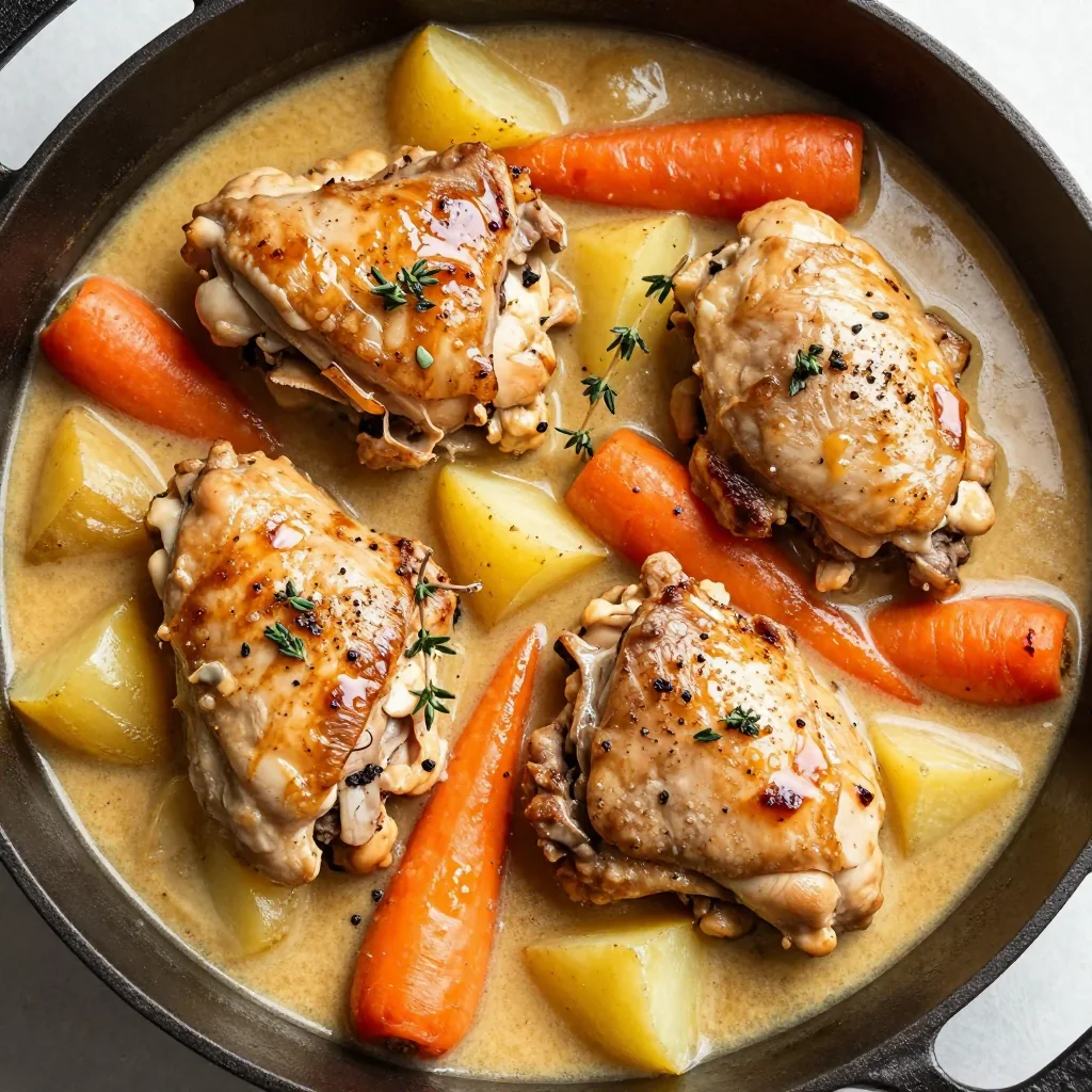 creamy slow cooker chicken with root vegetables for cold evenings
