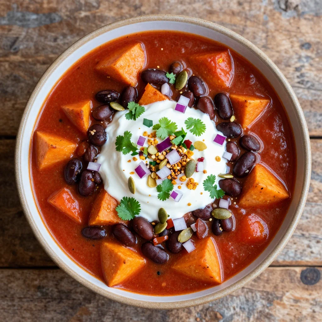 Hearty Sweet Potato Chili for New Year's Healthy Start