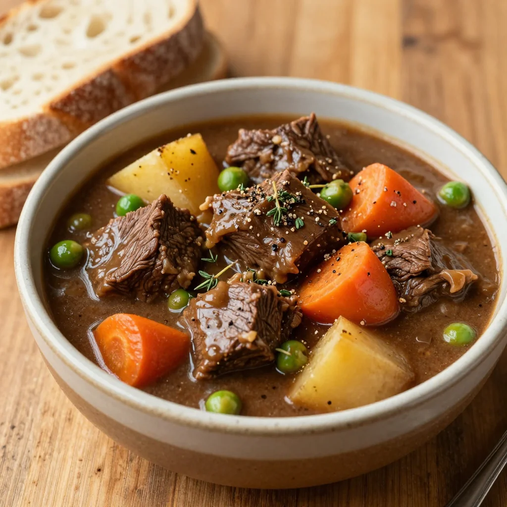batch cooking slow cooker beef and vegetable stew for cold winter meals