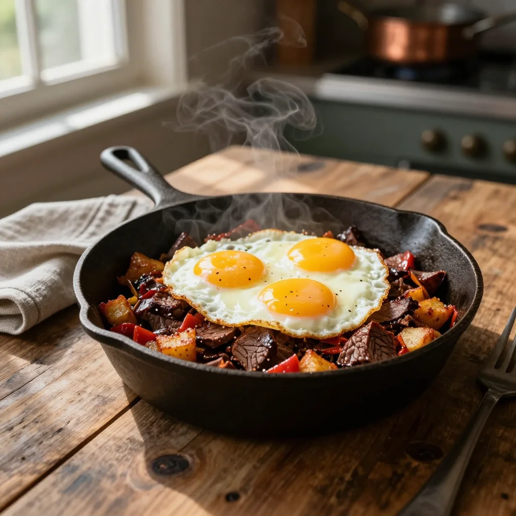 Corned Beef Hash with Fried Eggs