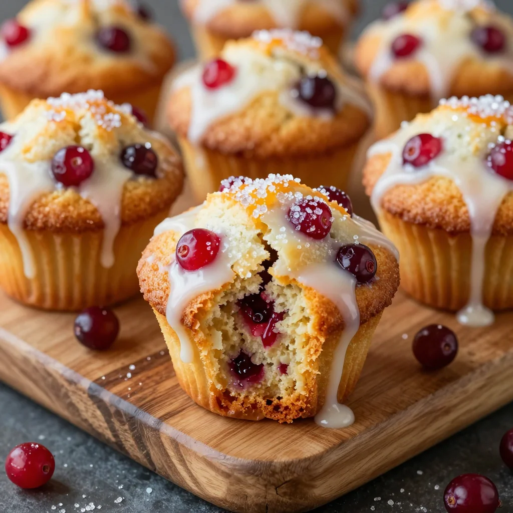 cranberry orange muffins with zesty glaze for christmas breakfast treats