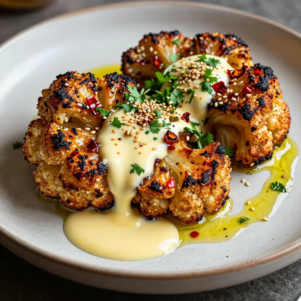 Spicy Roasted Cauliflower Steaks With Lemon Tahini