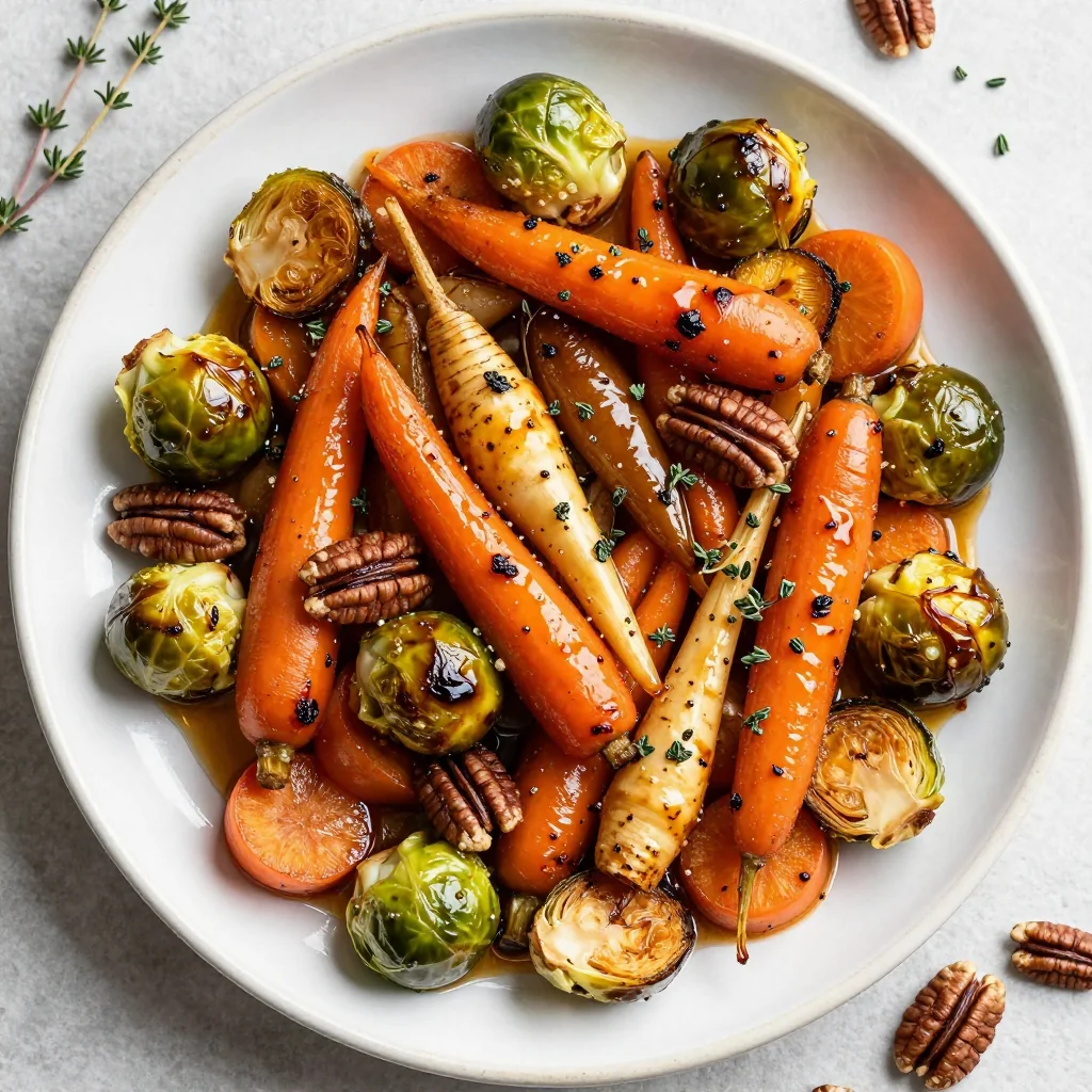 festive winter vegetable medley with maple and thyme glaze