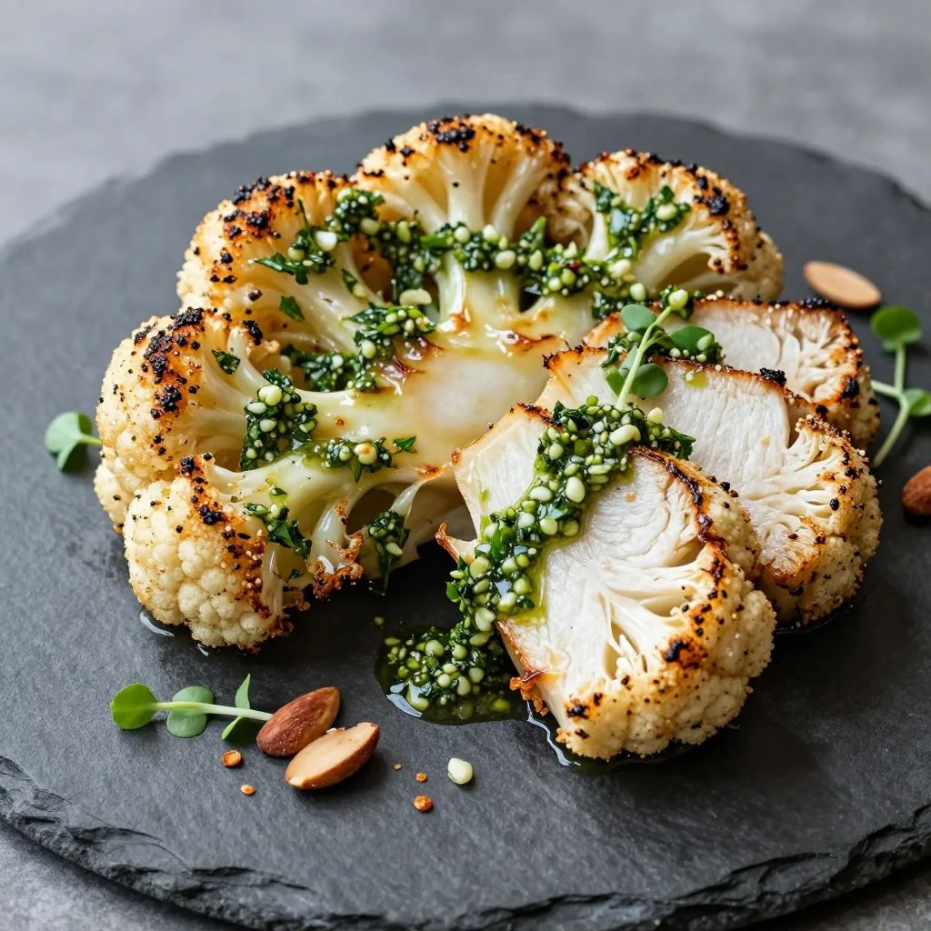 Low-Carb Cauliflower Steak With Chimichurri