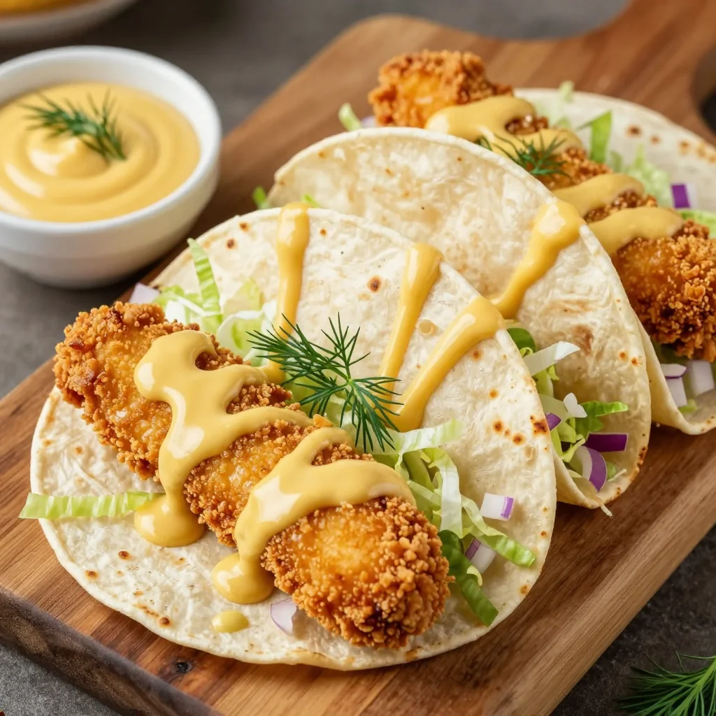 Crispy Chicken Wraps With A Honey Mustard Sauce