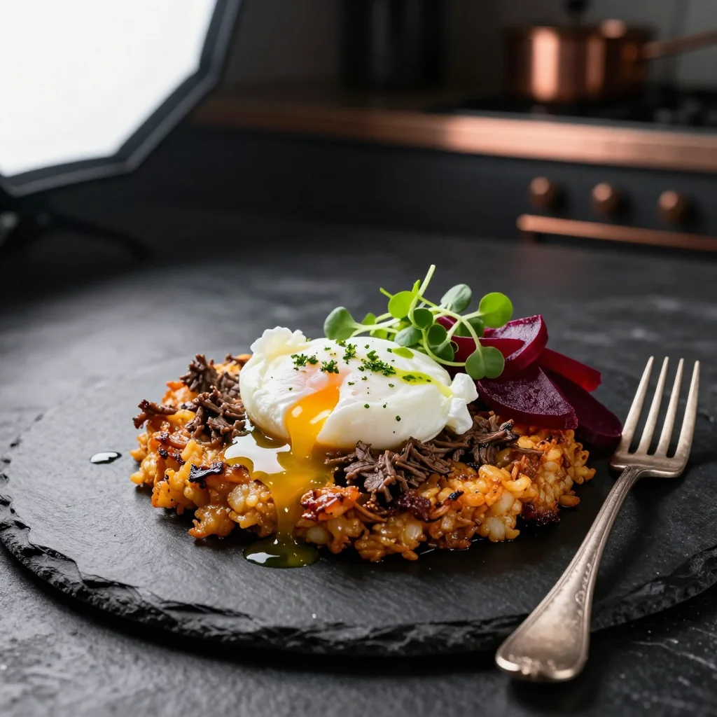 Corned Beef Hash with Poached Eggs