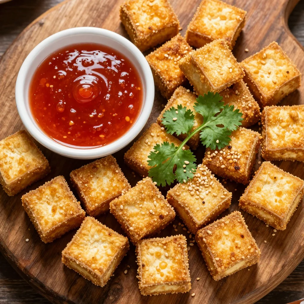 Crispy Tofu Nuggets With Sweet Chili Dipping Sauce