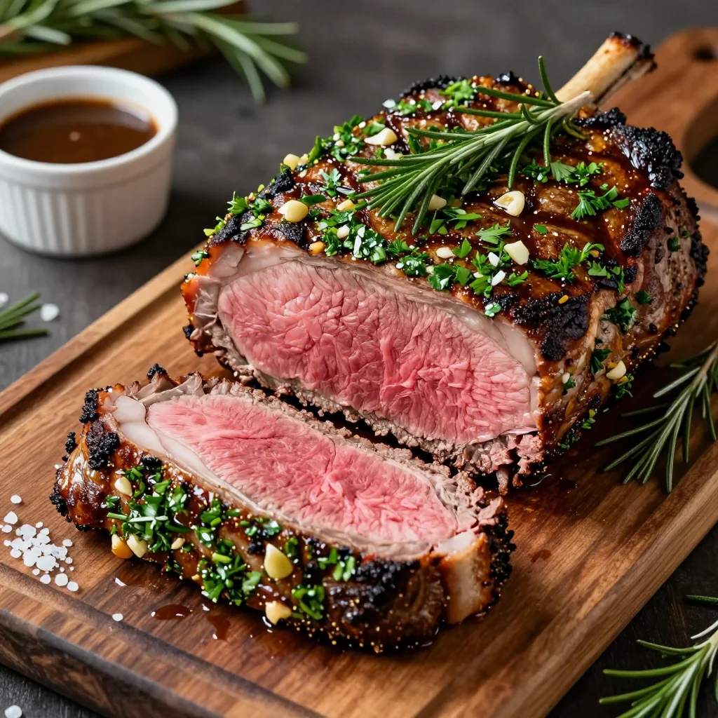 Herb Crusted Prime Rib for New Year's Day Dinner