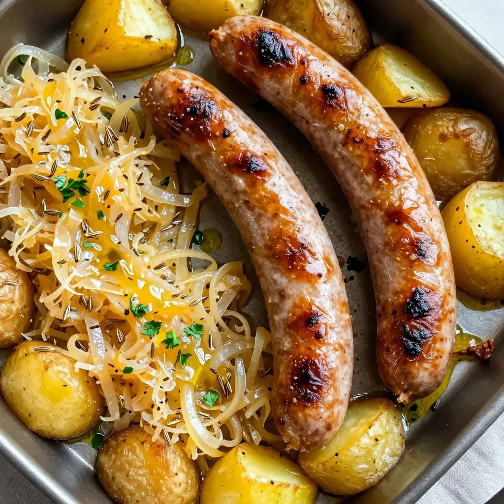 Easy Sheet Pan Sausage and Sauerkraut for Winter