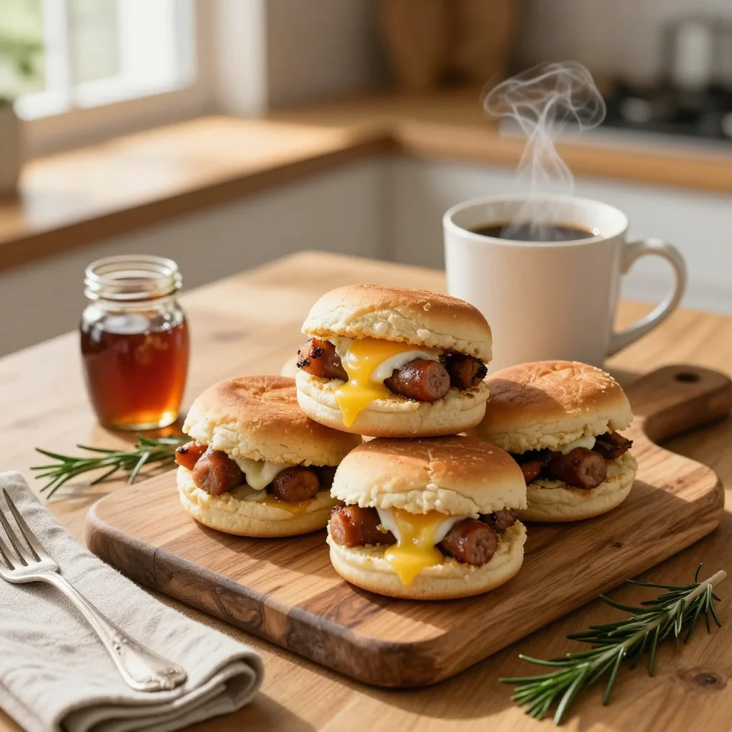 Breakfast Sliders with Sausage and Egg