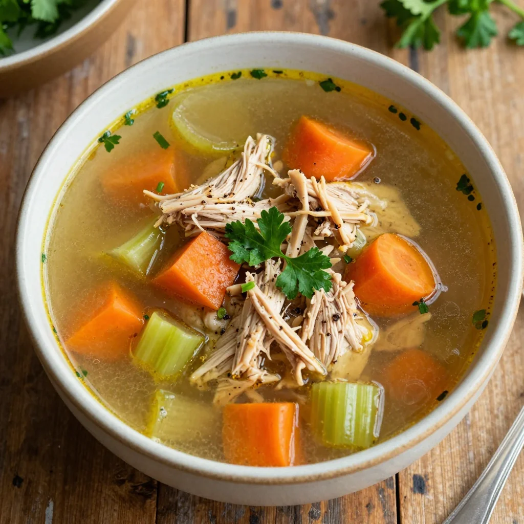 Slow Cooker Chicken Soup for January Pantry Clean Out
