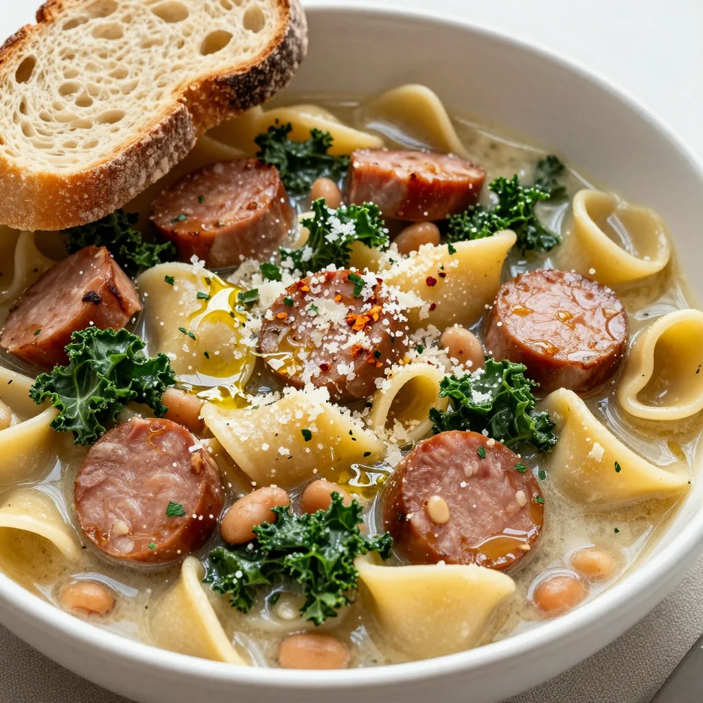 Hearty Pasta E Fagioli With Sausage And Greens