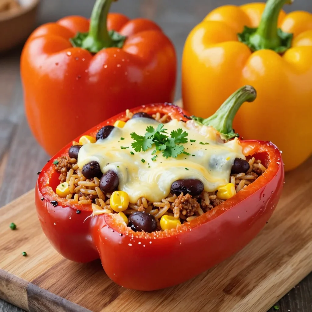 Air Fryer Stuffed Bell Peppers With Rice
