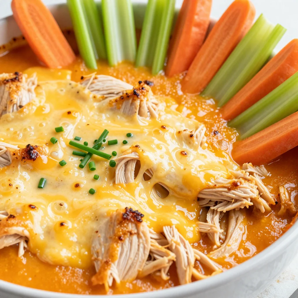 Game Day Buffalo Chicken Dip with Celery and Carrots