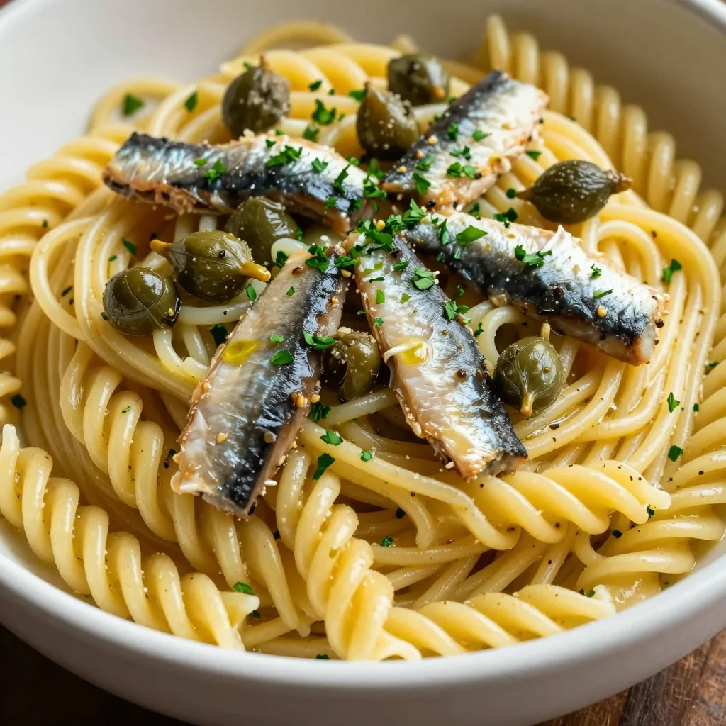 Pantry Pasta With Canned Sardines And Capers