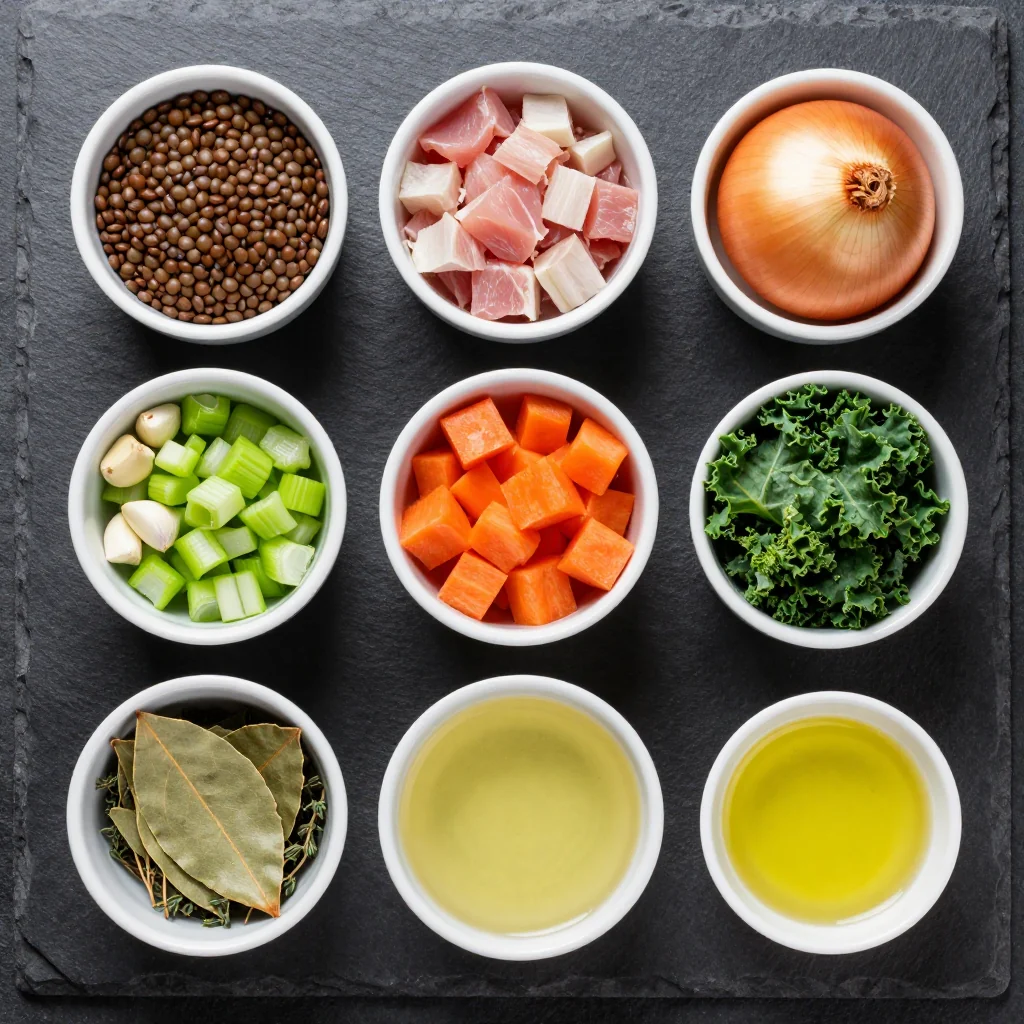 Ingredients for Healthy New Year's Day Turkey and Lentil Soup