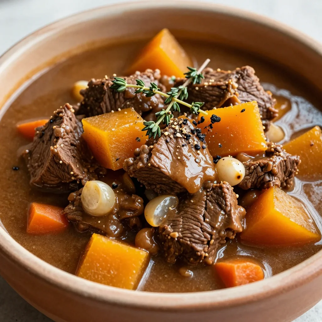 slow cooker beef and winter squash stew for comfort on chilly evenings
